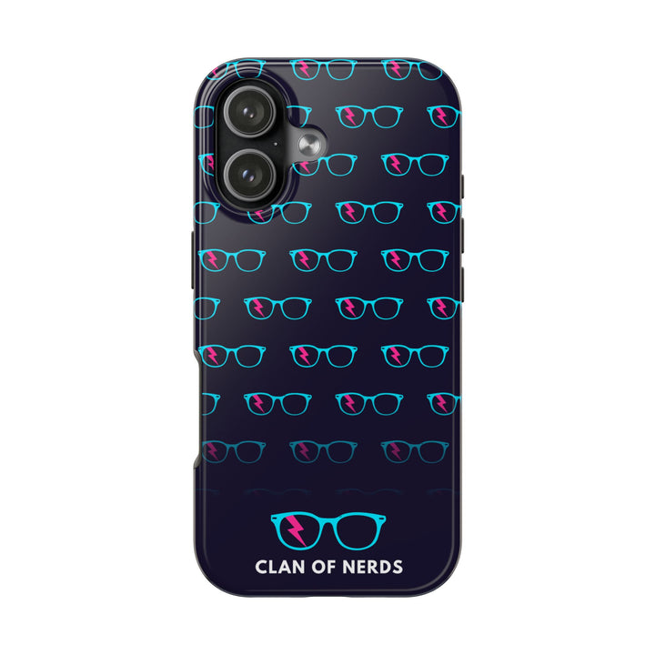 Cyan/Pink Glasses Pattern Tough Phone Case by Clan of Nerds