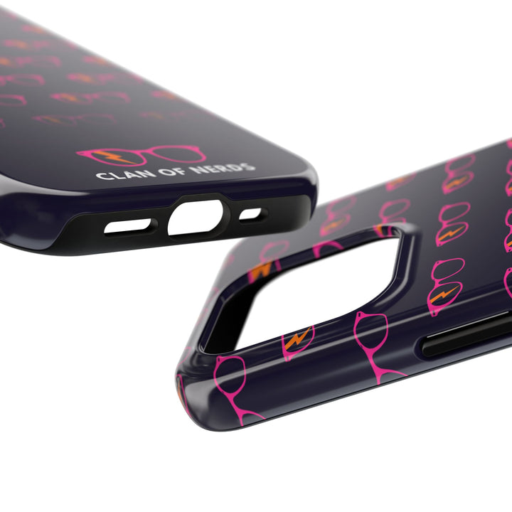 Pink/Orange Glasses Pattern Tough Phone Case by Clan of Nerds