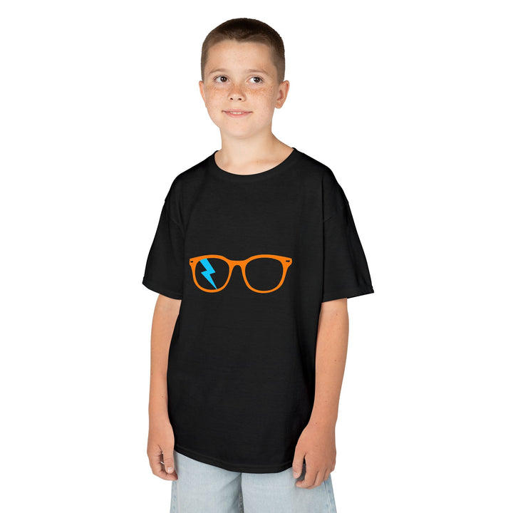 Orange/Cyan Glasses Kids Tee by Clan of Nerds