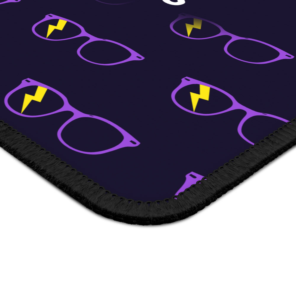Purple/Yellow Glasses Pattern Mouse Pad by Clan of Nerds