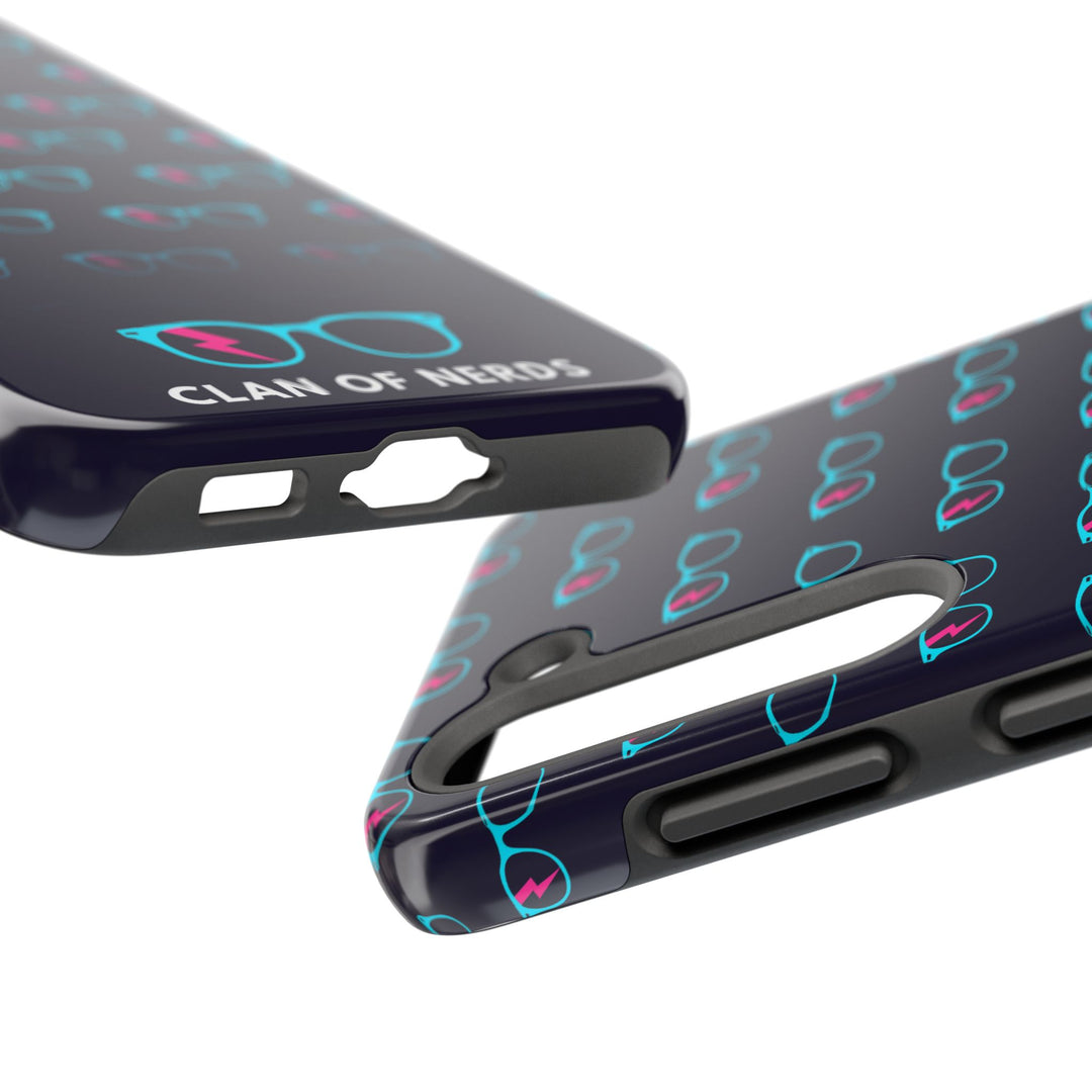 Cyan/Pink Glasses Pattern Tough Phone Case by Clan of Nerds