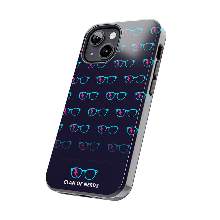 Cyan/Pink Glasses Pattern Tough Phone Case by Clan of Nerds