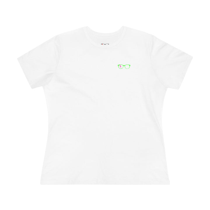 Green/Pink Glasses Women’s Tee by Clan of Nerds