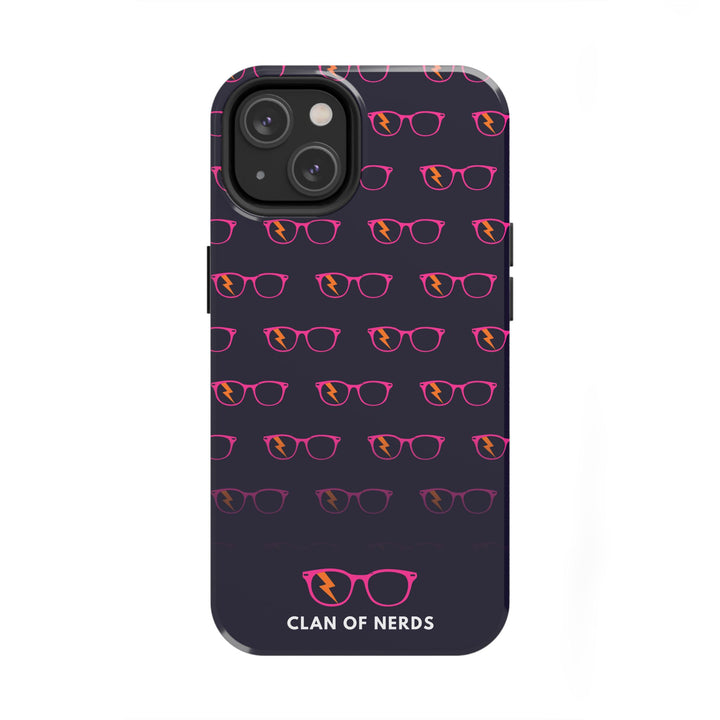 Pink/Orange Glasses Pattern Tough Phone Case by Clan of Nerds