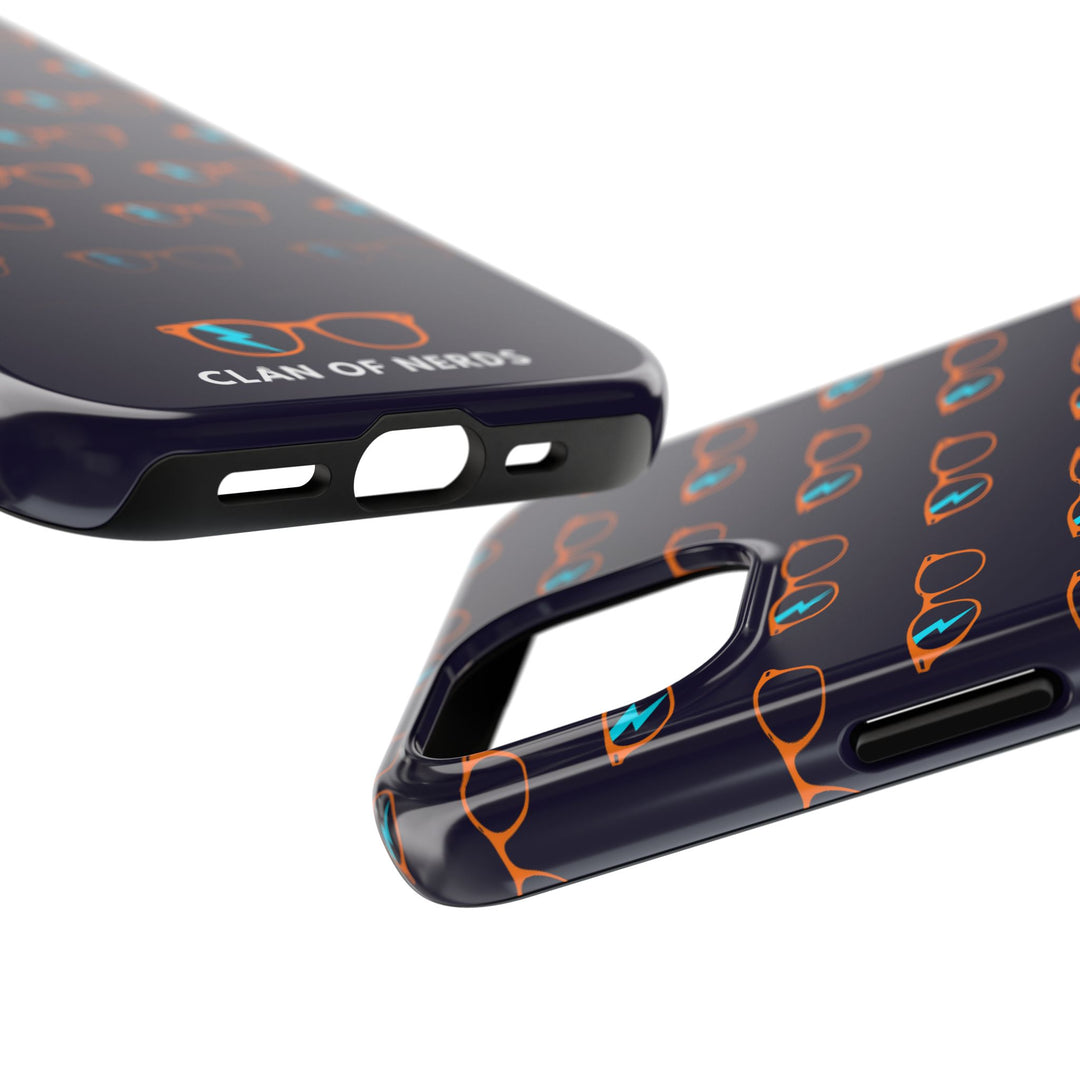 Orange/Cyan Glasses Pattern Tough Phone Case by Clan of Nerds