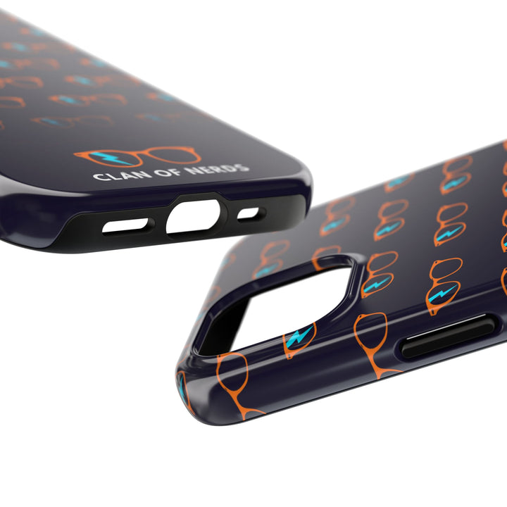 Orange/Cyan Glasses Pattern Tough Phone Case by Clan of Nerds