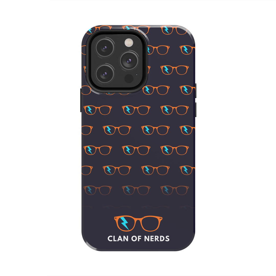 Orange/Cyan Glasses Pattern Tough Phone Case by Clan of Nerds