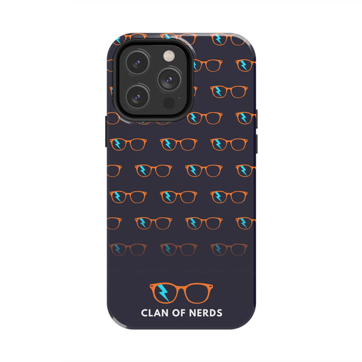 Orange/Cyan Glasses Pattern Tough Phone Case by Clan of Nerds
