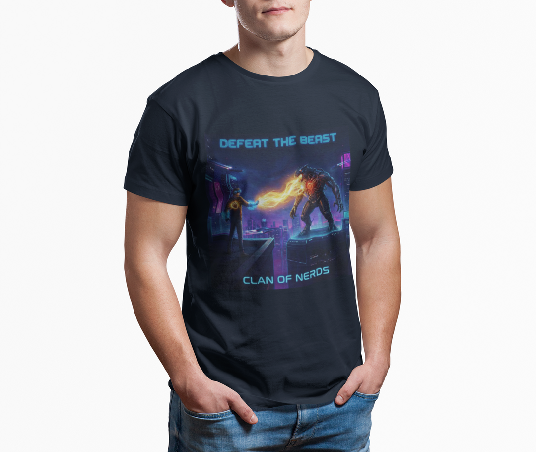 Defeat the Beast Tee by Clan of Nerds