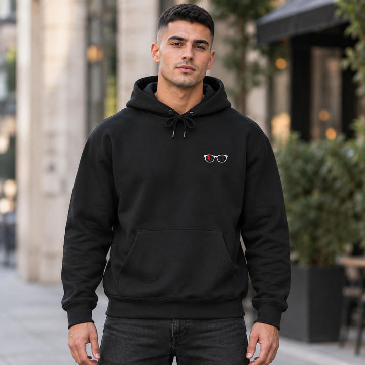 Classic Glasses Men’s Hoodie in Black