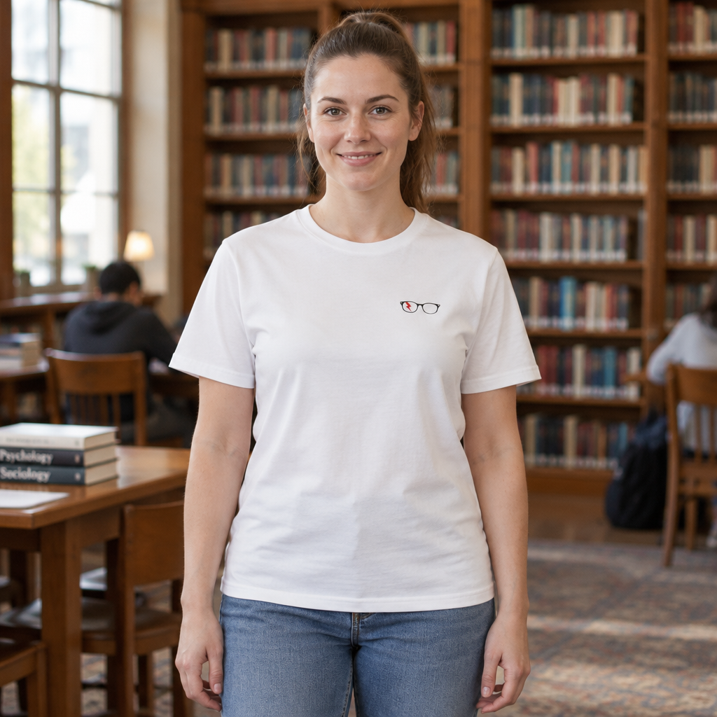 Classic Glasses Women’s Tee in White