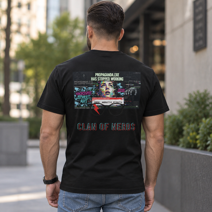 Propaganda Hacker Graphic Tee in Black