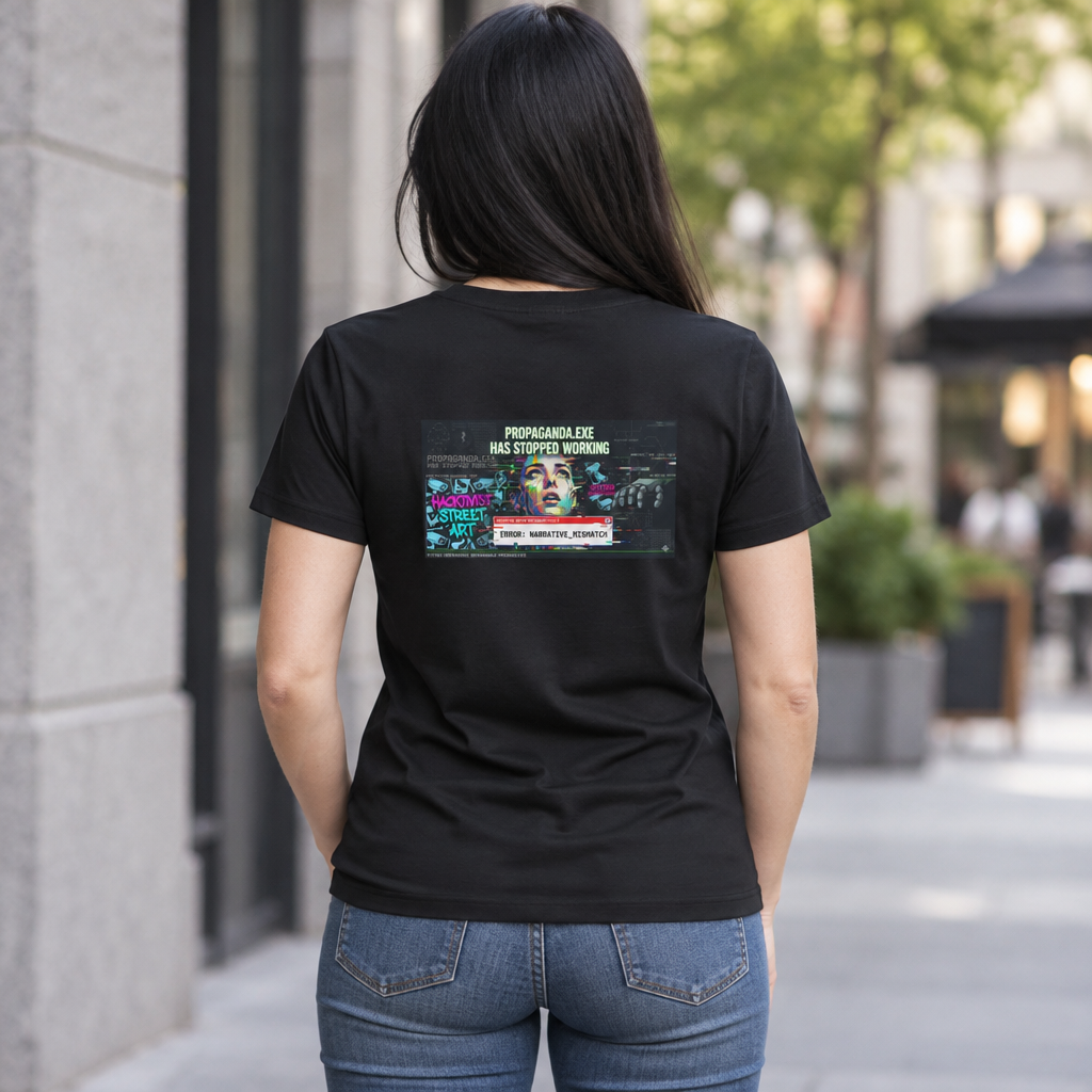 Propaganda Hacker Women’s Tee in Black