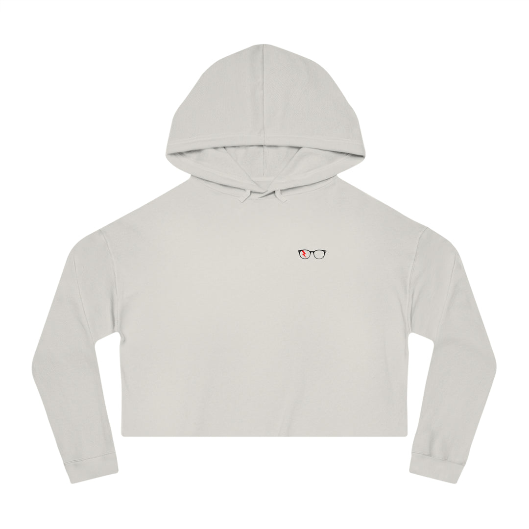 Classic Glasses Women’s Cropped Hoodie in Bone