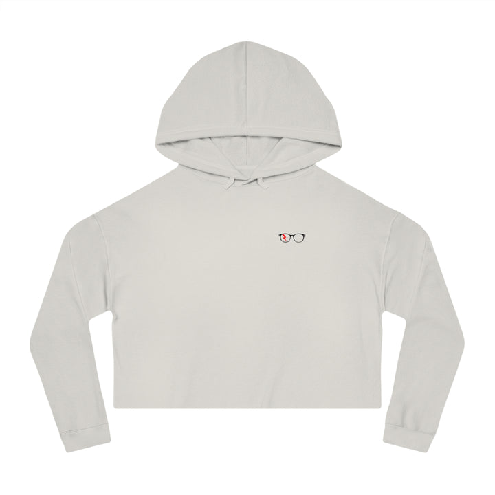 Classic Glasses Women’s Cropped Hoodie in Bone