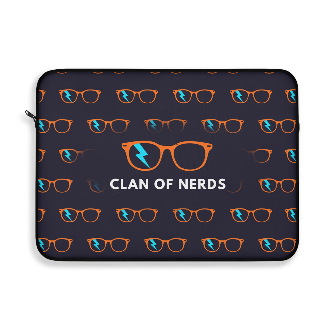 Orange/Cyan Glasses Pattern Laptop Sleeve by Clan of Nerds