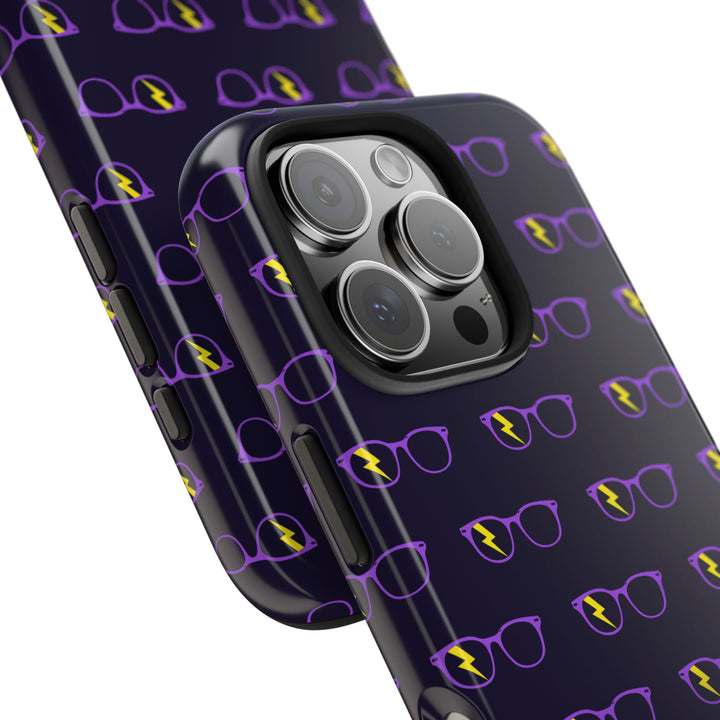 Purple/Yellow Glasses Pattern Tough Phone Case by Clan of Nerds