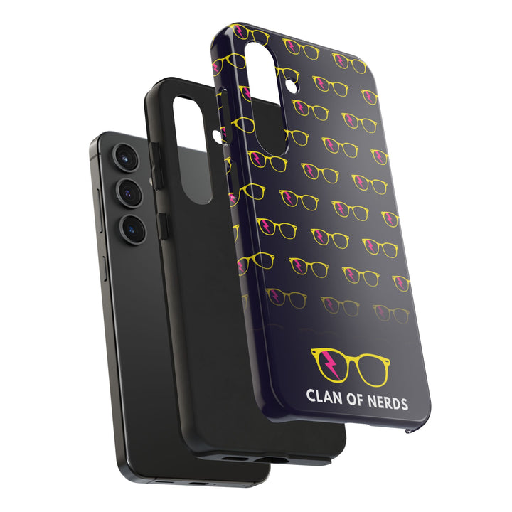 Yellow/Pink Glasses Pattern Tough Phone Case by Clan of Nerds