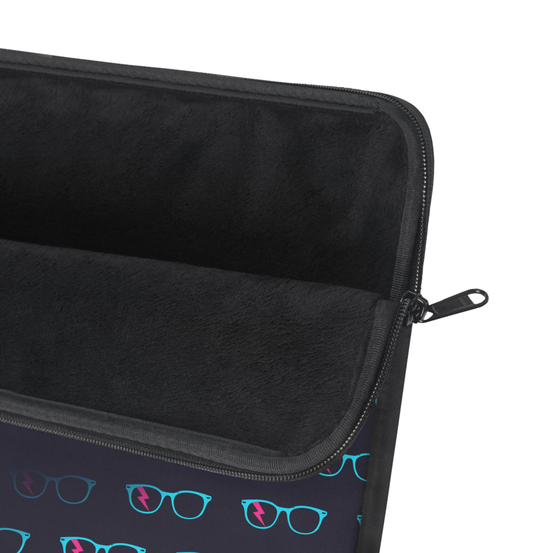 Cyan/Pink Glasses Pattern Laptop Sleeve by Clan of Nerds