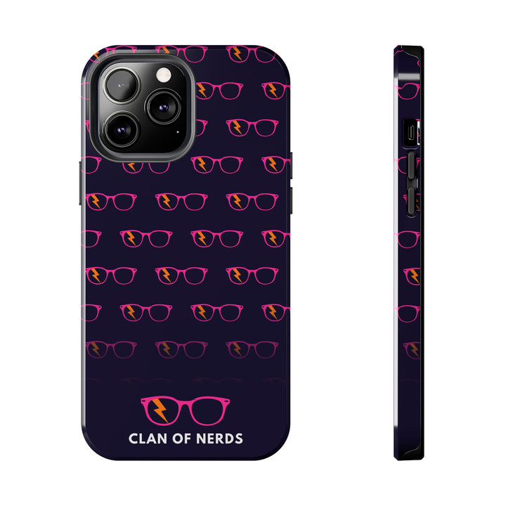Pink/Orange Glasses Pattern Tough Phone Case by Clan of Nerds
