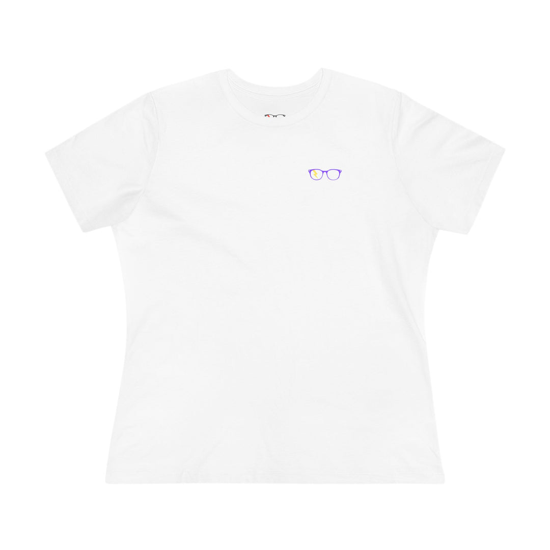 Purple/Yellow Glasses Women’s Tee by Clan of Nerds