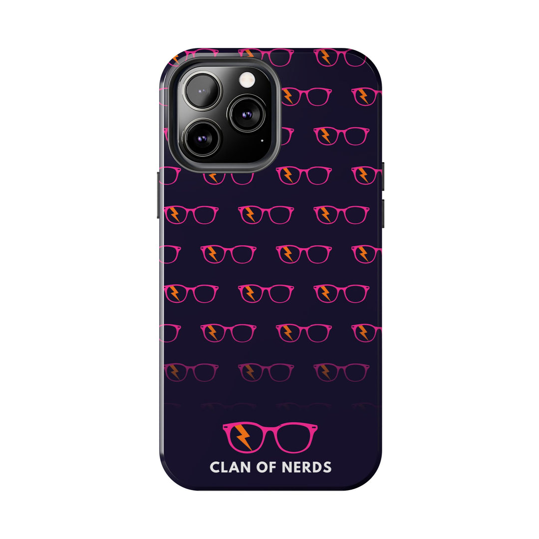 Pink/Orange Glasses Pattern Tough Phone Case by Clan of Nerds