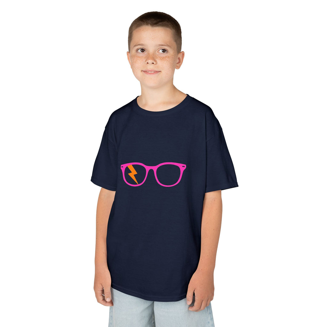 Pink/Orange Glasses Kids Tee by Clan of Nerds
