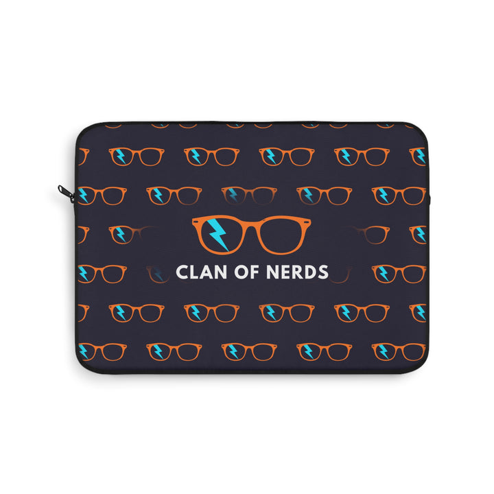 Orange/Cyan Glasses Pattern Laptop Sleeve by Clan of Nerds