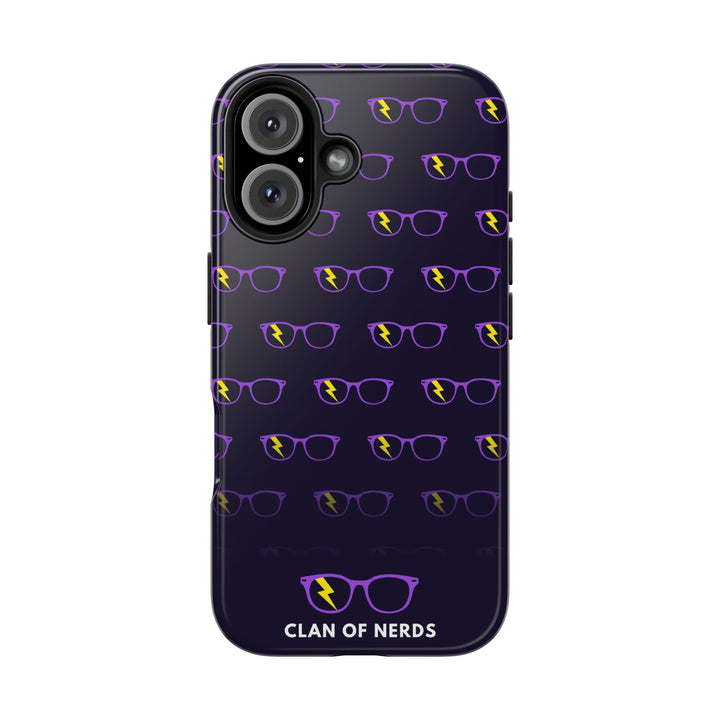 Purple/Yellow Glasses Pattern Tough Phone Case by Clan of Nerds