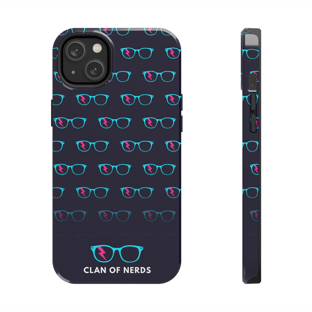 Cyan/Pink Glasses Pattern Tough Phone Case by Clan of Nerds