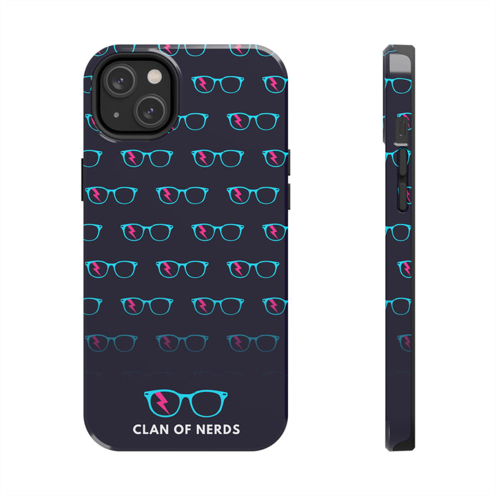 Cyan/Pink Glasses Pattern Tough Phone Case by Clan of Nerds