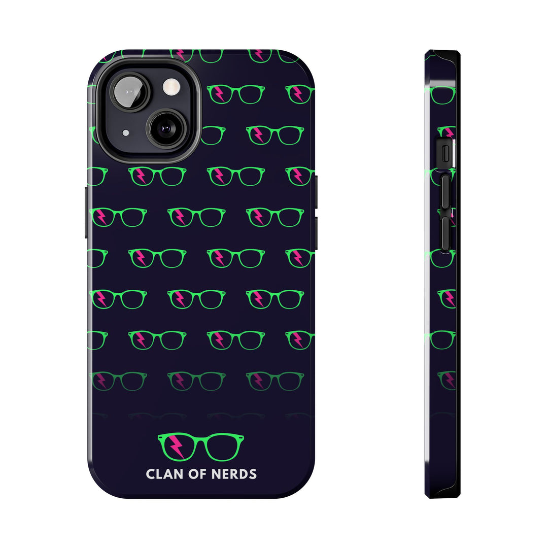 Green/Pink Glasses Pattern Tough Phone Case by Clan of Nerds
