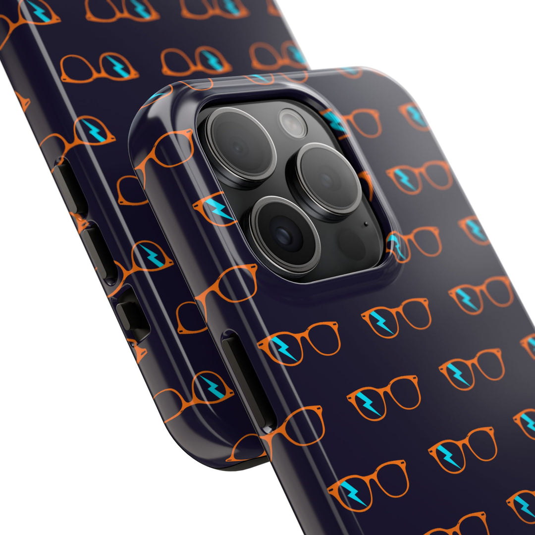 Orange/Cyan Glasses Pattern Tough Phone Case by Clan of Nerds