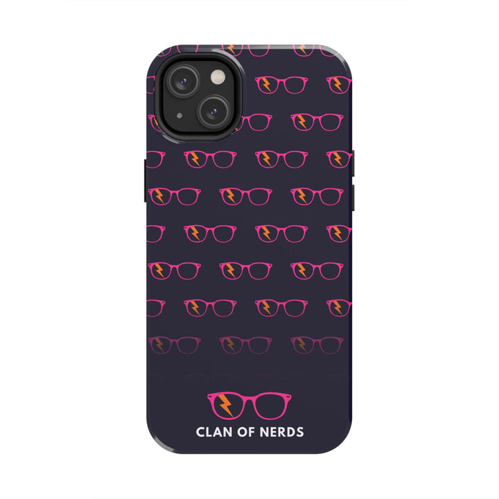 Pink/Orange Glasses Pattern Tough Phone Case by Clan of Nerds