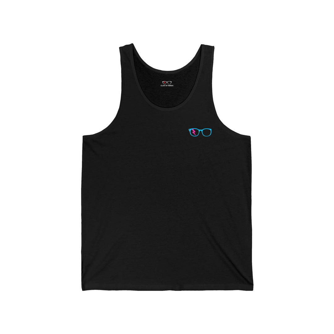 Cyan/Pink Glasses Men’s Tank by Clan of Nerds