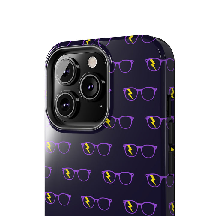 Purple/Yellow Glasses Pattern Tough Phone Case by Clan of Nerds