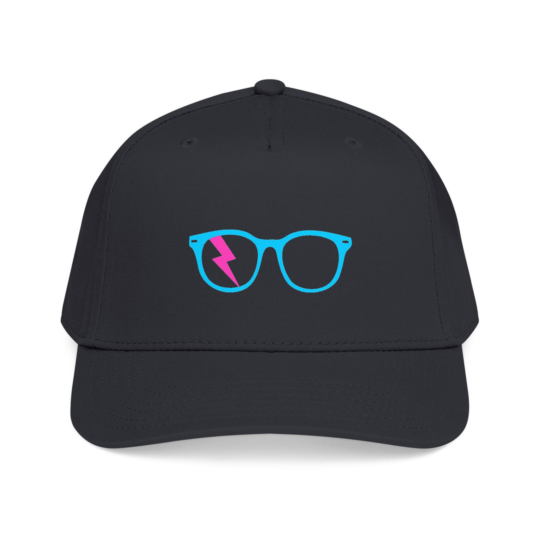 Cyan/Pink Glasses Cap in Black