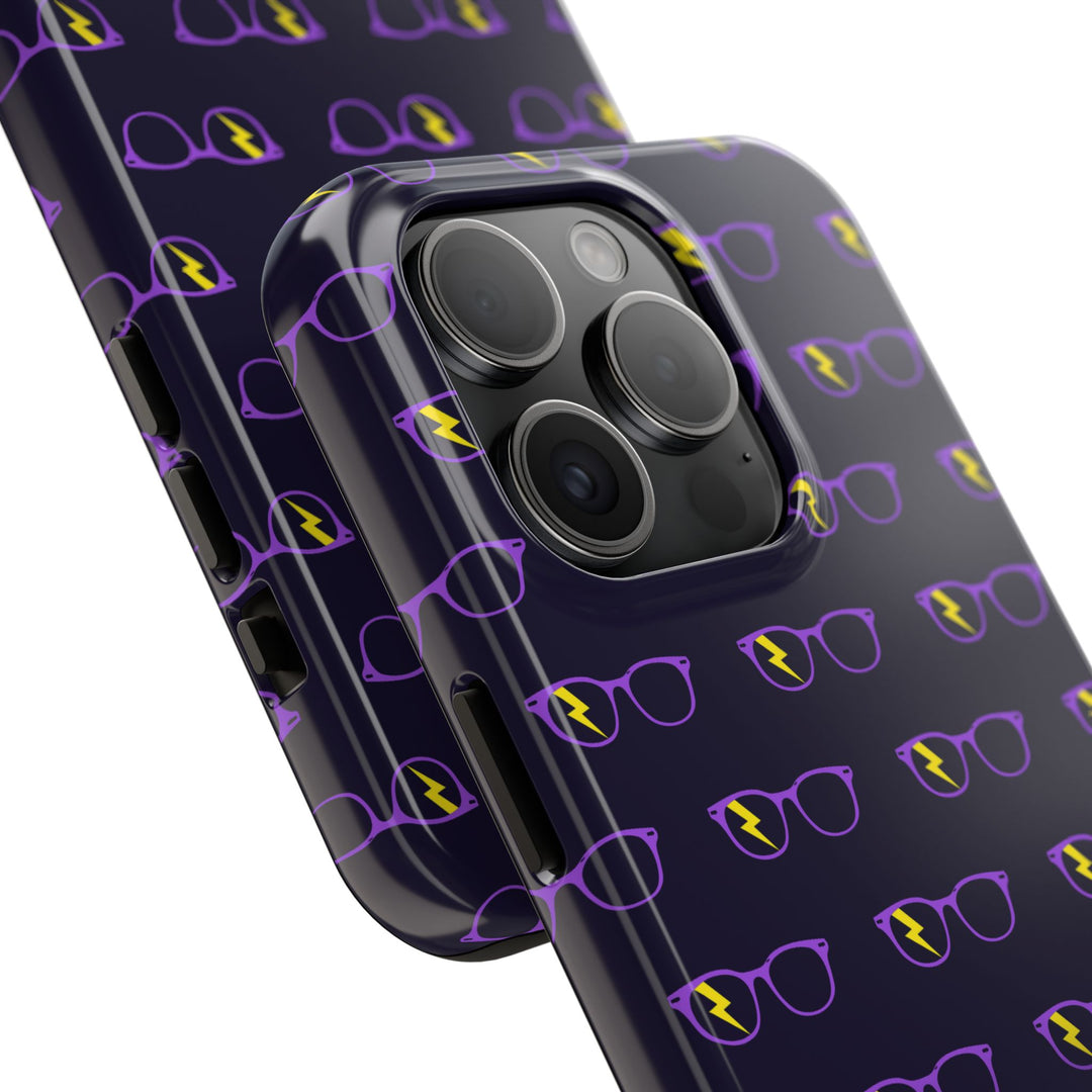 Purple/Yellow Glasses Pattern Tough Phone Case by Clan of Nerds