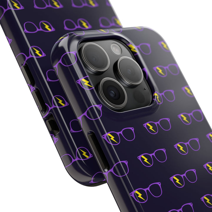 Purple/Yellow Glasses Pattern Tough Phone Case by Clan of Nerds