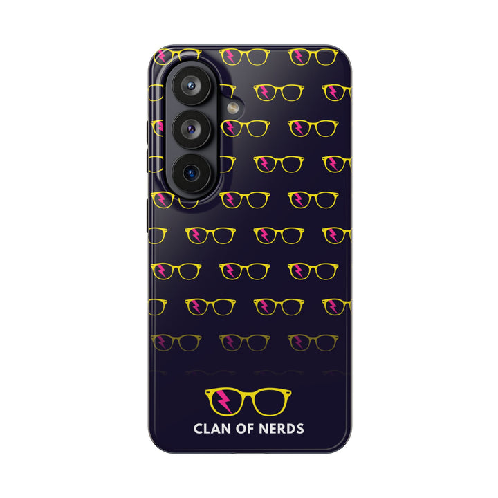 Yellow/Pink Glasses Pattern Tough Phone Case by Clan of Nerds