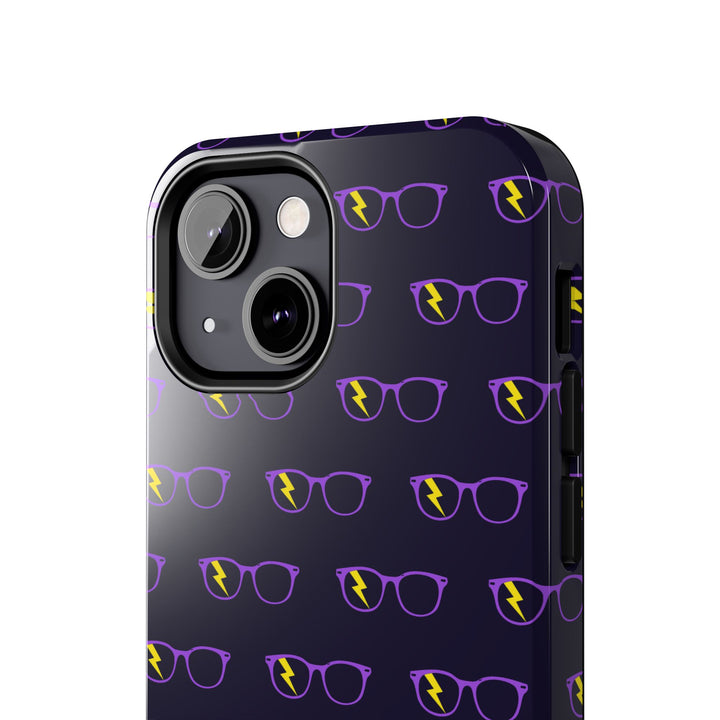 Purple/Yellow Glasses Pattern Tough Phone Case by Clan of Nerds