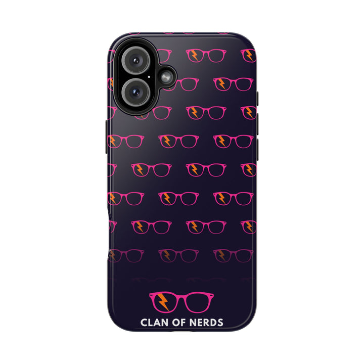 Pink/Orange Glasses Pattern Tough Phone Case by Clan of Nerds