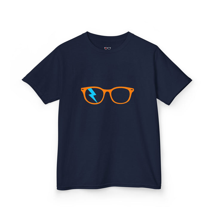 Orange/Cyan Glasses Kids Tee by Clan of Nerds