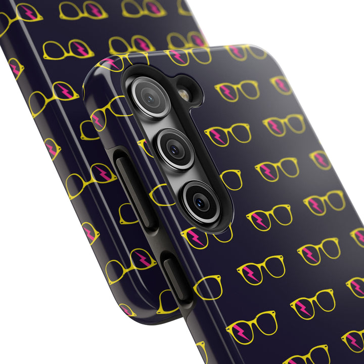 Yellow/Pink Glasses Pattern Tough Phone Case by Clan of Nerds