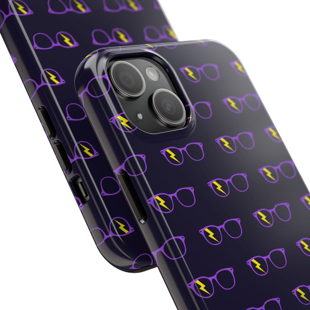 Purple/Yellow Glasses Pattern Tough Phone Case by Clan of Nerds