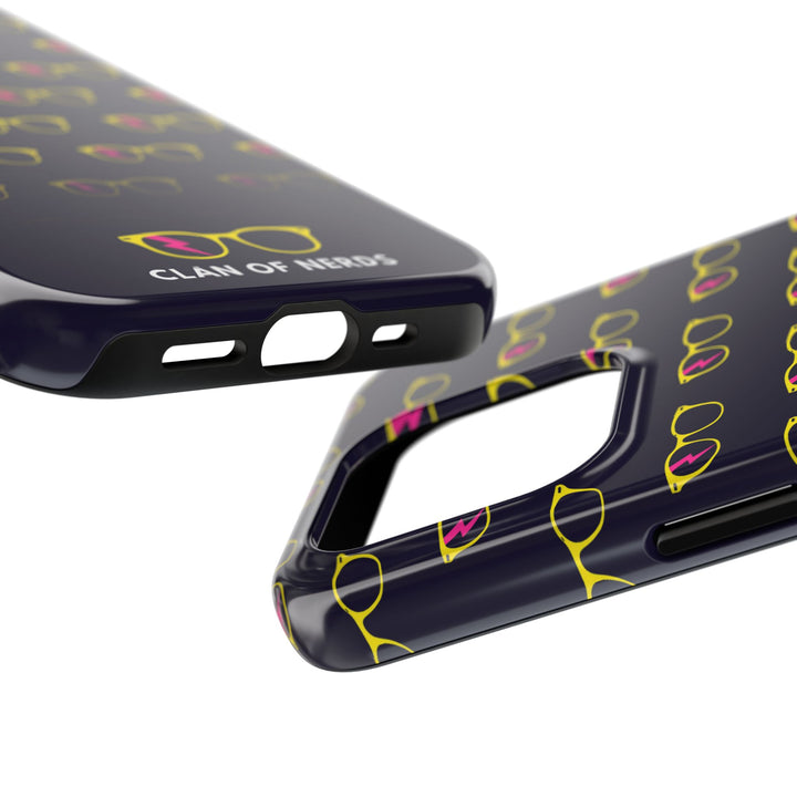 Yellow/Pink Glasses Pattern Tough Phone Case by Clan of Nerds