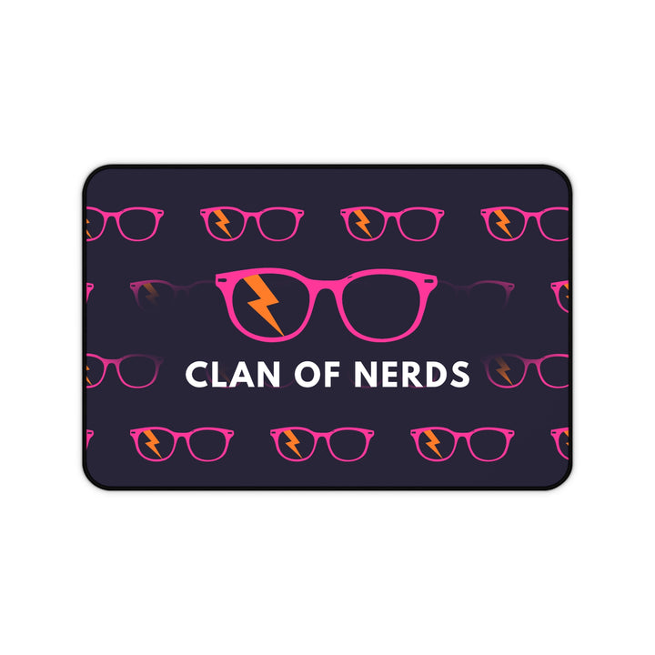 Pink/Orange Glasses Pattern Desk Mat by Clan of Nerds