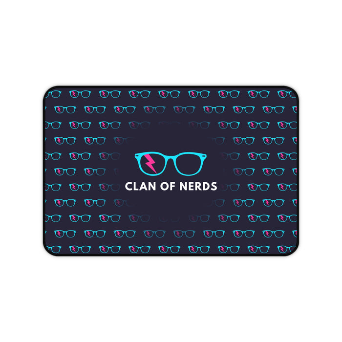 CYAN/PINK GLASSES PATTERN - DESK MAT