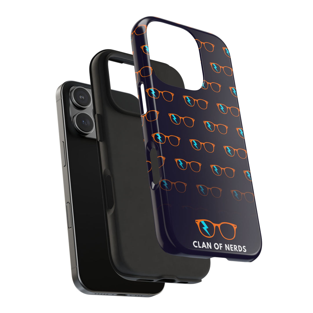 Orange/Cyan Glasses Pattern Tough Phone Case by Clan of Nerds