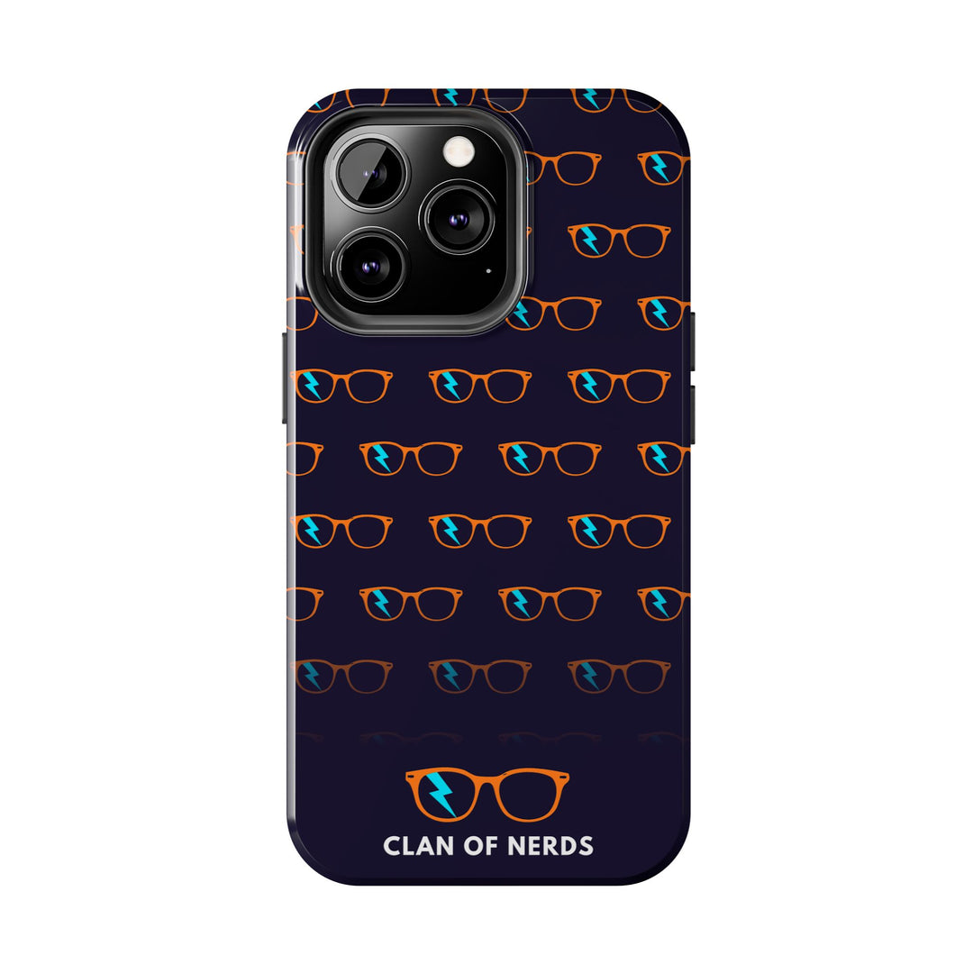 Orange/Cyan Glasses Pattern Tough Phone Case by Clan of Nerds